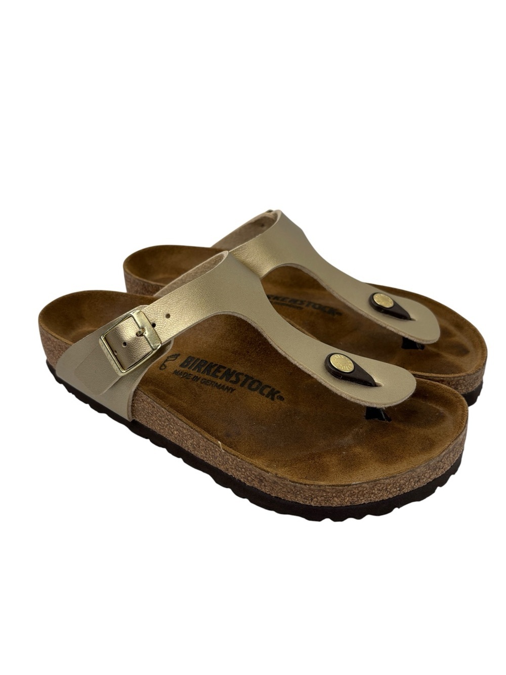 BIRKENSTOCK Gizeh Gold Birko-Flor SANDALS Slide Thong Women's Size 37 US 6 / 7